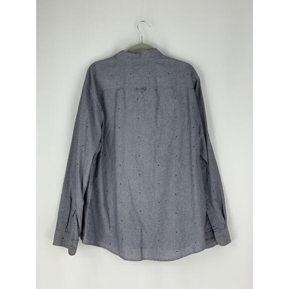 Urban Pipeline Mens XXL Button Up Long Sleeve Shirt Triangle Print Blue - Picture 2 of 6